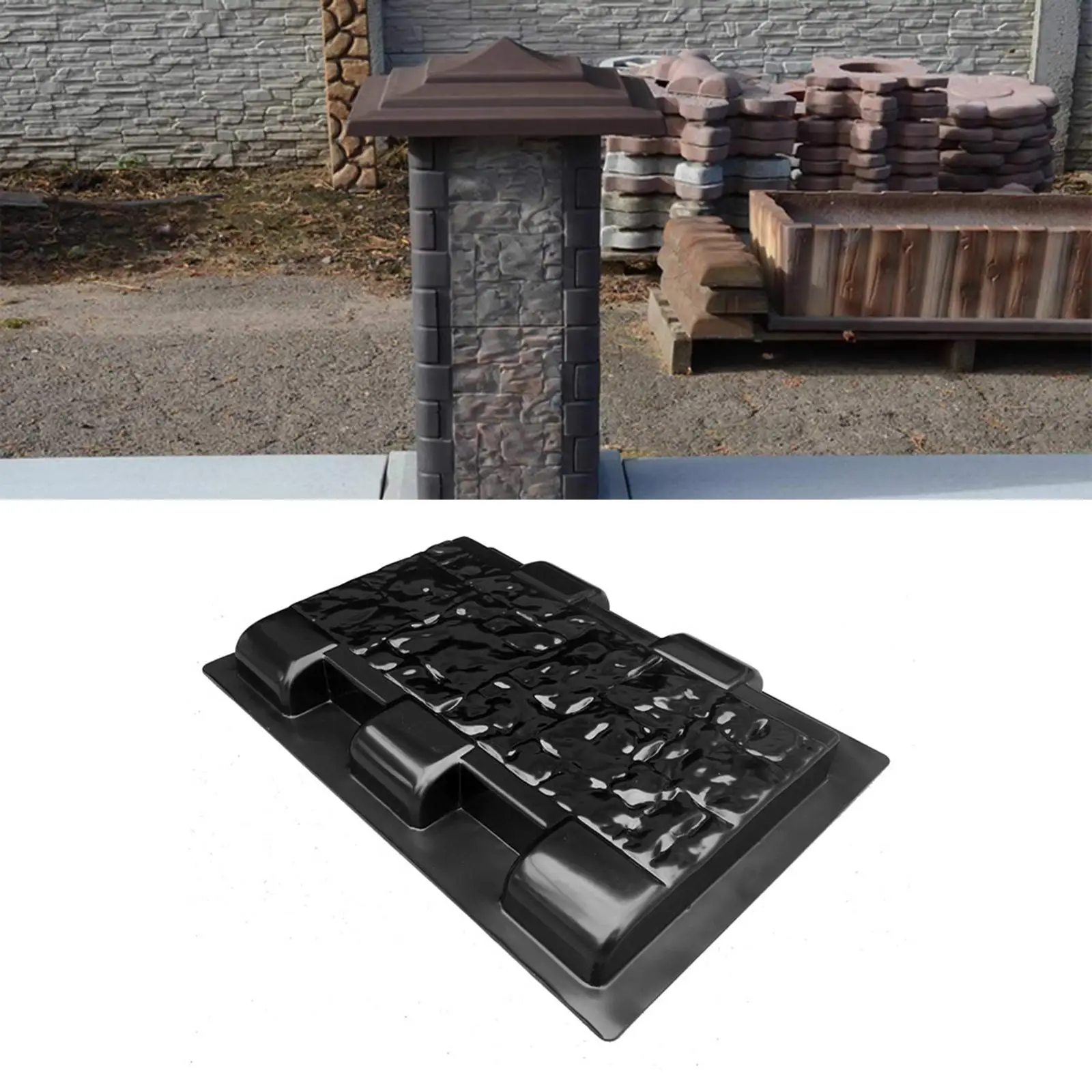 

Garden Black Fence Plastic DIY Cement Concrete Mould Outdoor Decoration