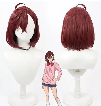 

Anime Dandadan Cosplay Momo Ayase Wig Short Wine Red Bobo Heat Resistant Synthetic Hair Halloween Costume Role Play Party Wigs