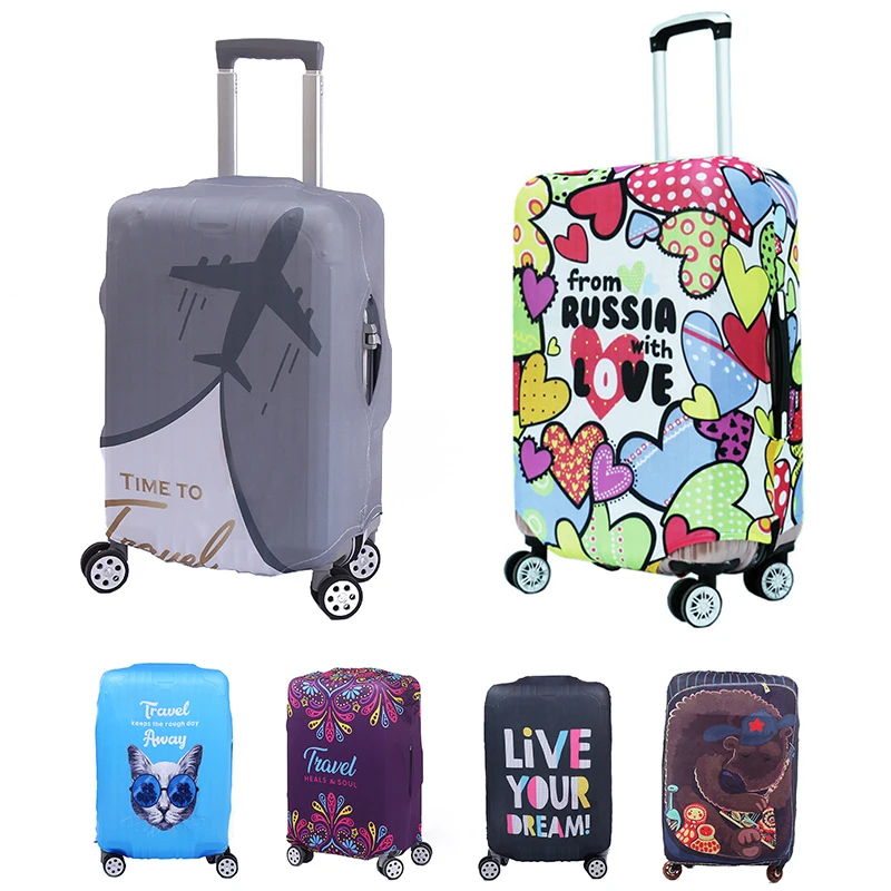 Elastic World Map Luggage Protective Cover Zipper Suit For 18-32 inch Bag Suitcase Covers Trolley Case Cover Travel Accessories