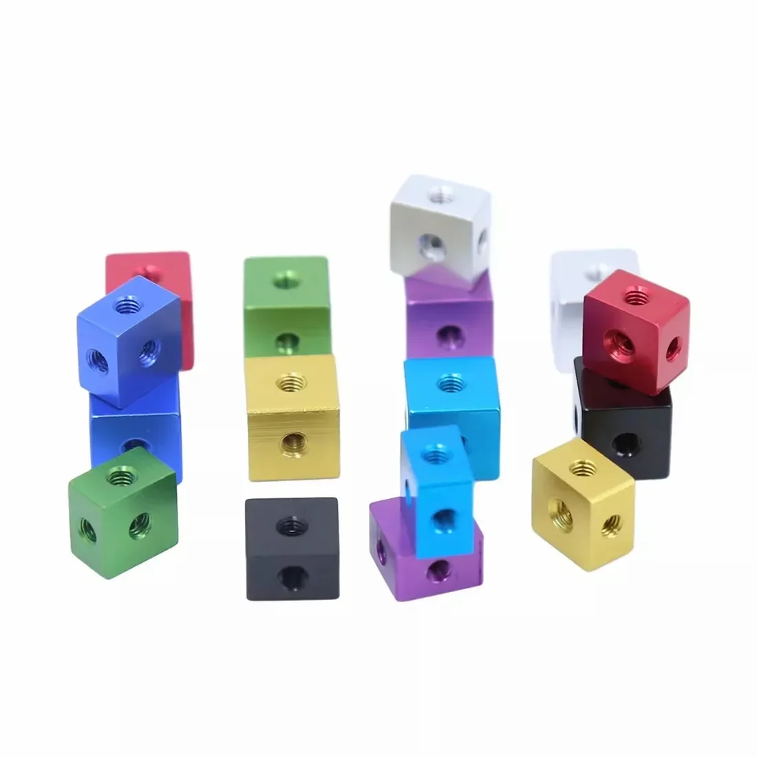 Picture 4: 5Pcs Aluminium Alloy Anodized M3 M4 M5 M6 M8 M10 Cube Connector Fixing Bracket Square Spacer Standoff Tee 6 Way