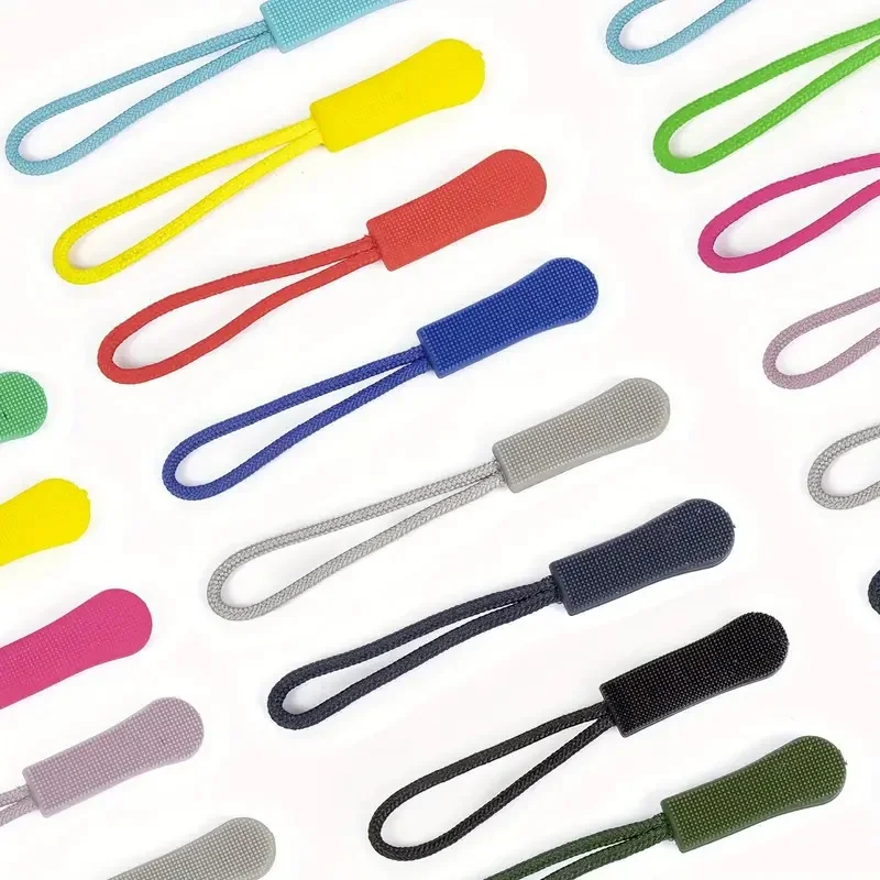 10pcs Durable Nylon Zipper Pulls - Assorted Colors, Replacement Tags For Clothing, Backpacks, Jackets, Suitcases Zipper