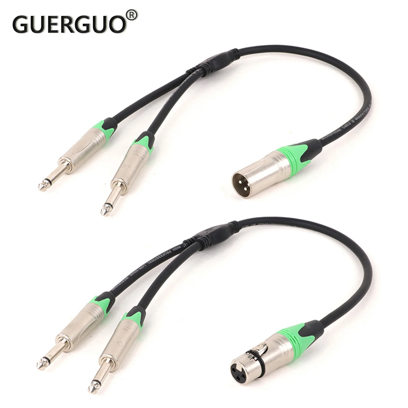 

Multiple colors 3Pin Female/Male XLR To Dual 6.35mm TS Jack Y Splitter Adapter Cable For Guitar Microphones PA systems 0.3M 0.5M