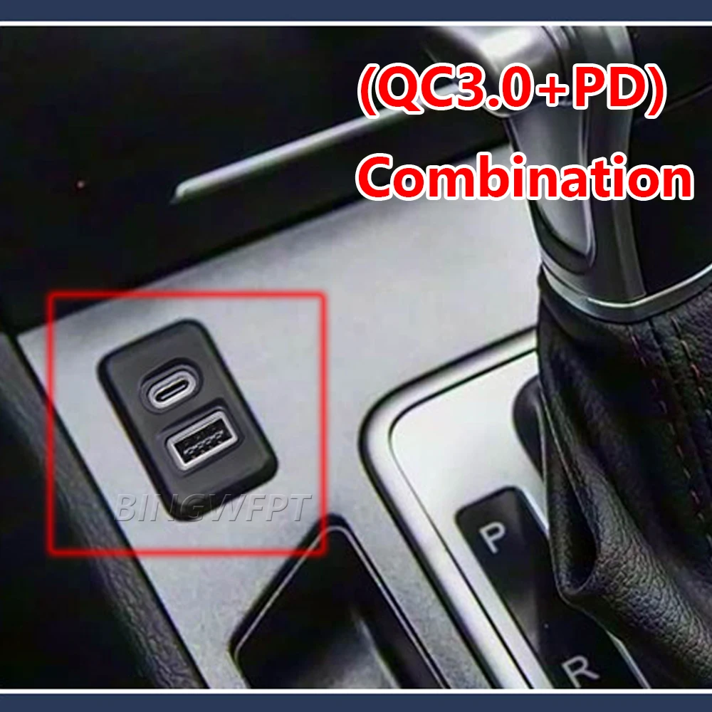 New Red Light Car Charger QC3.0 USB TYPE-C PD Dual Phone Charge Interface Socket Cable For Great Wall Haval H6 Coupe 2015-2020