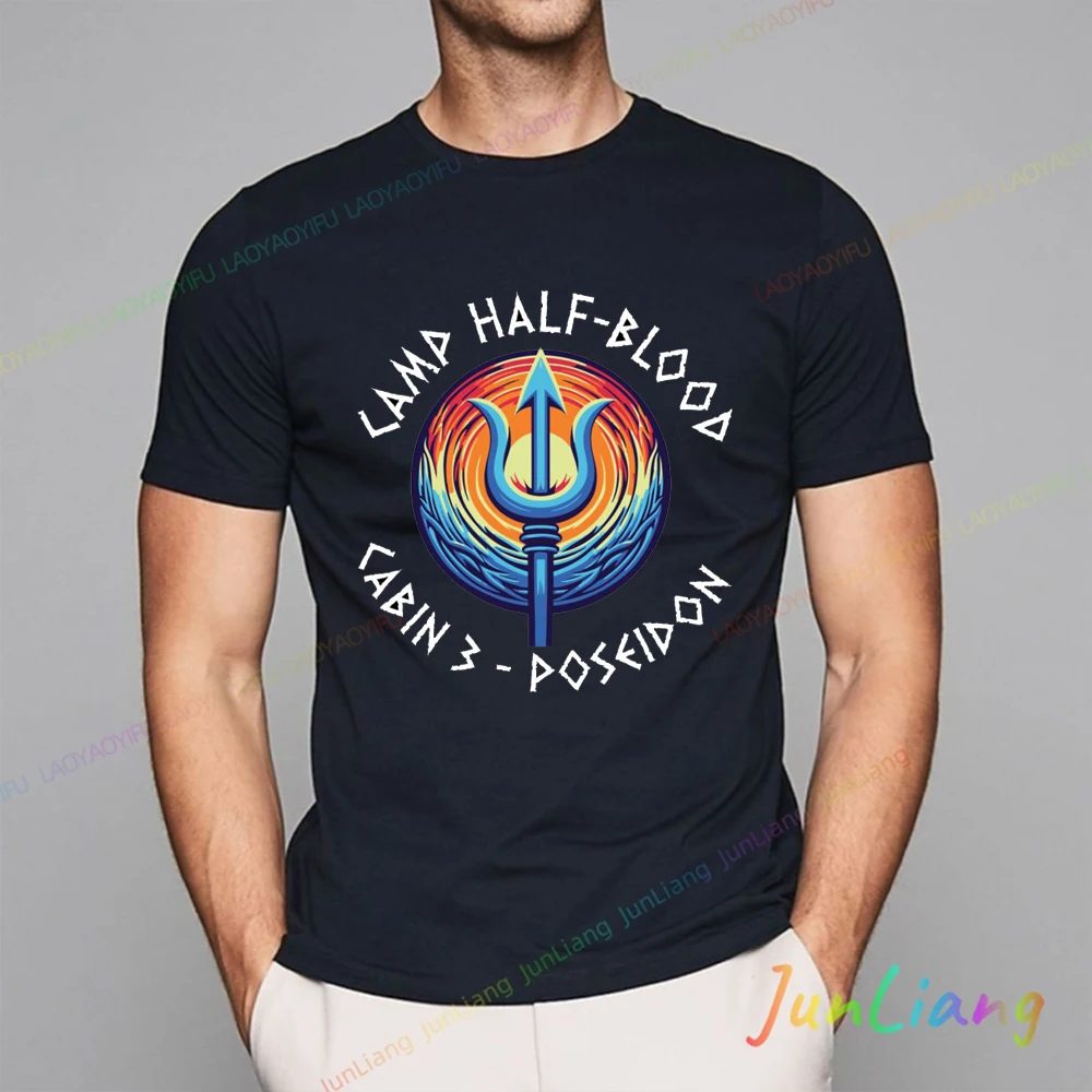 مخيم نصف الدم تي شيرت التدريب مخيم لعبة التي شيرت هدية بيرسي جاكسون قميص للجنسين الرجال القطن تي شيرت Y2k خمر ملابس علوية