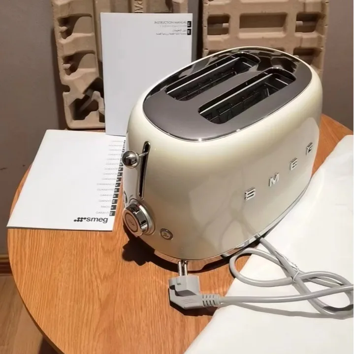 محمصة Smeg Vintage من الفولاذ المقاوم للصدأ، محمصة الإفطار TSF01