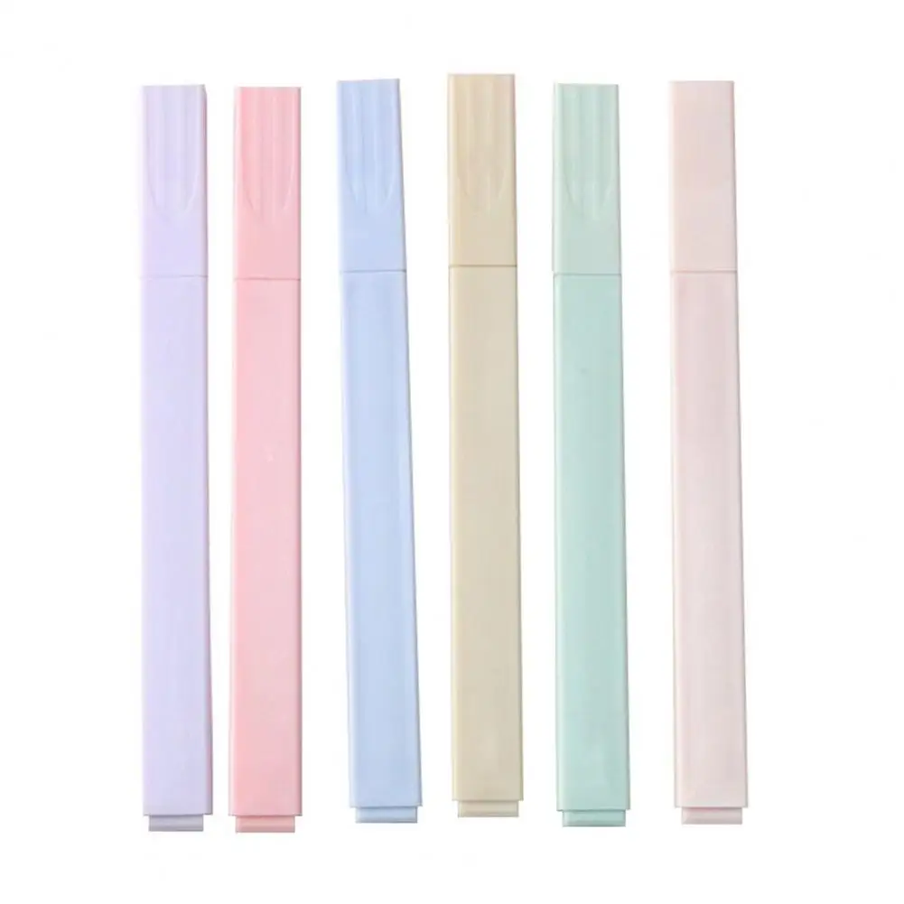 Non-neon Pastel Colors Marking Pen Pastel Highlighter Pens Set for Study Office Supplies Non-neon Quick Dry for Journaling