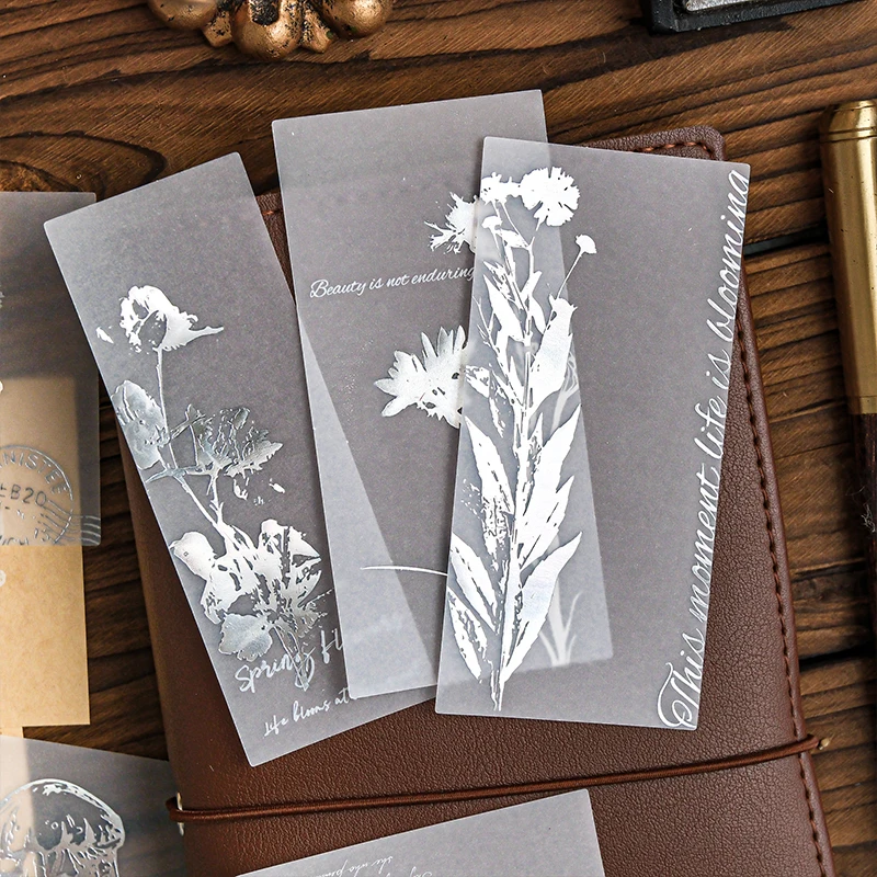 20pcs Floating Light Collector Shadow Series Laser Silver Sticker Material Pack Creative Handbook DIY Scrapbooking Aesthetic