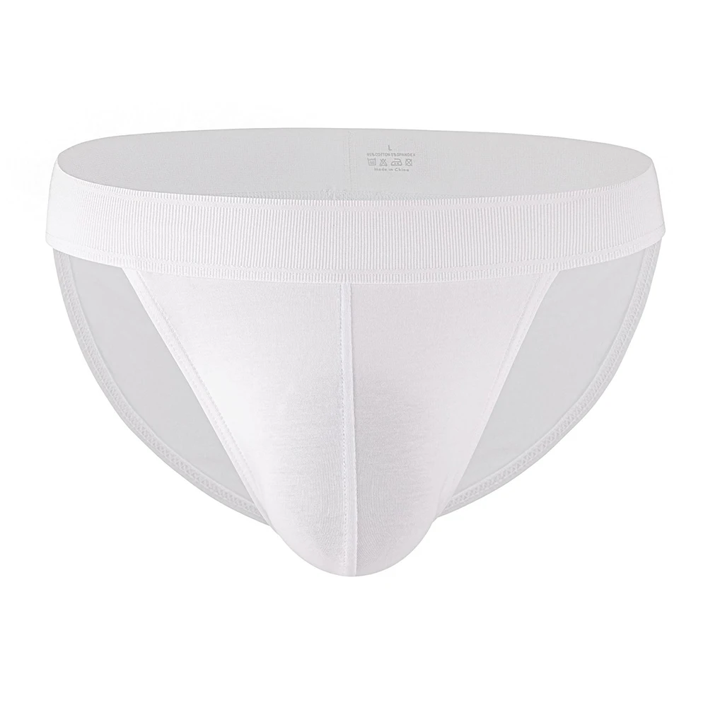 Mid Waist Men's Briefs Underwear with Solid Color Breathable Fabric and Bulge Pouch Stretch Fit for Active Wear