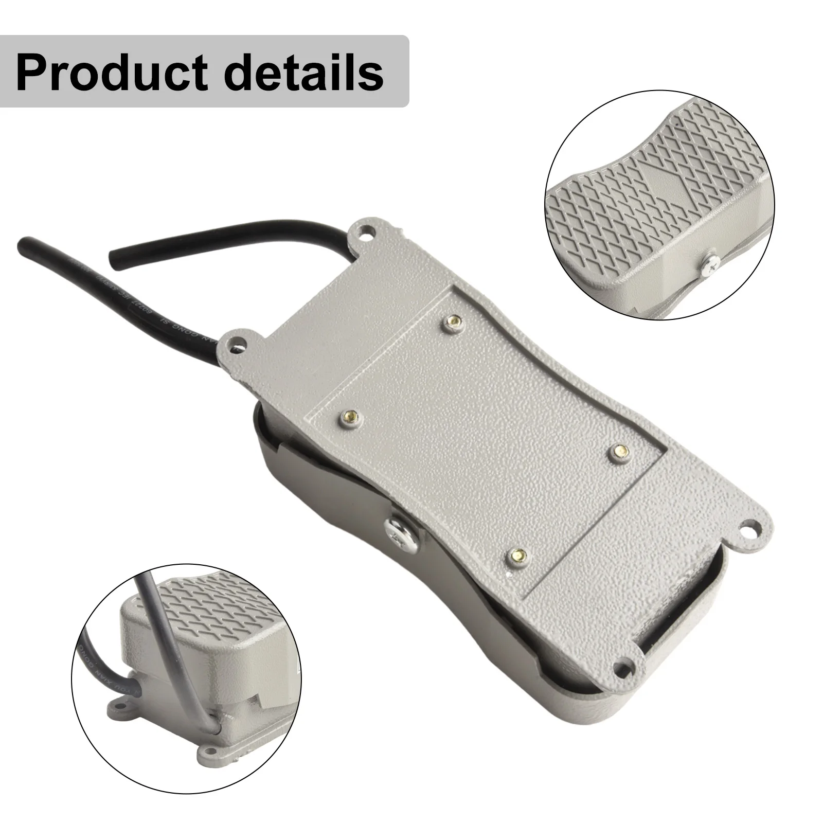 

YDT120 101 Ножной переключатель Педаль Кнопочный контроллер с корпусом из алюминиевого сплава и резиновой педалью 220 В промышленного класса