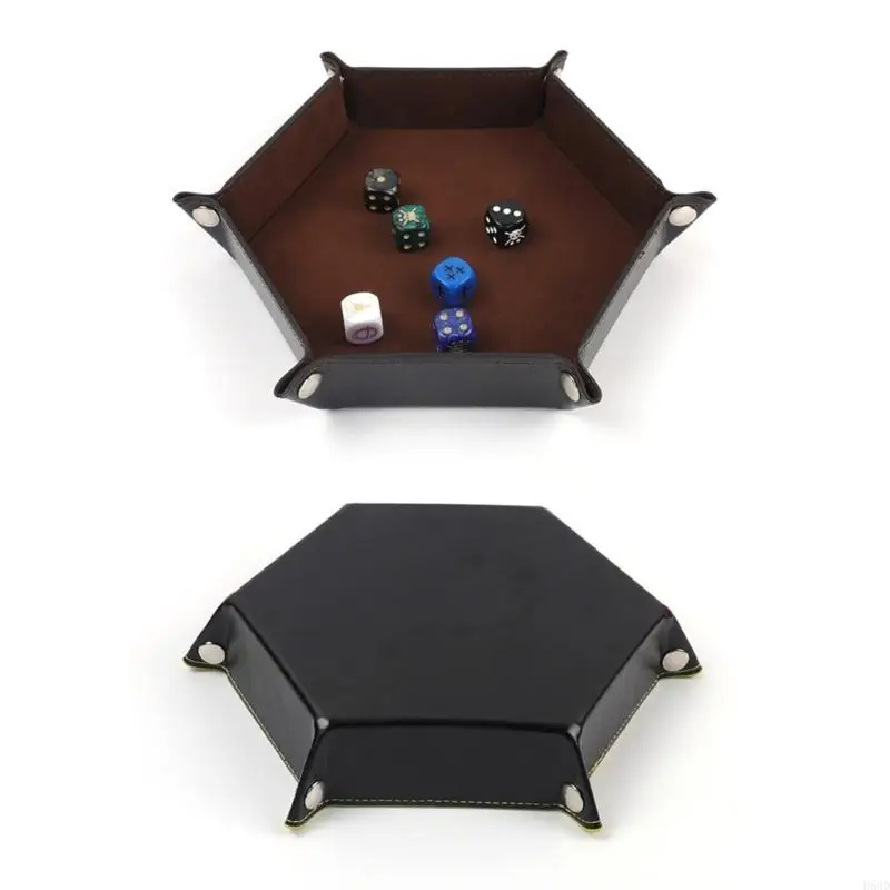 

Dices Holder Storage Box Portable Folding Dices Tray Dices Rolling Tray Dices Coin Purse Holder for Bar Dices Game