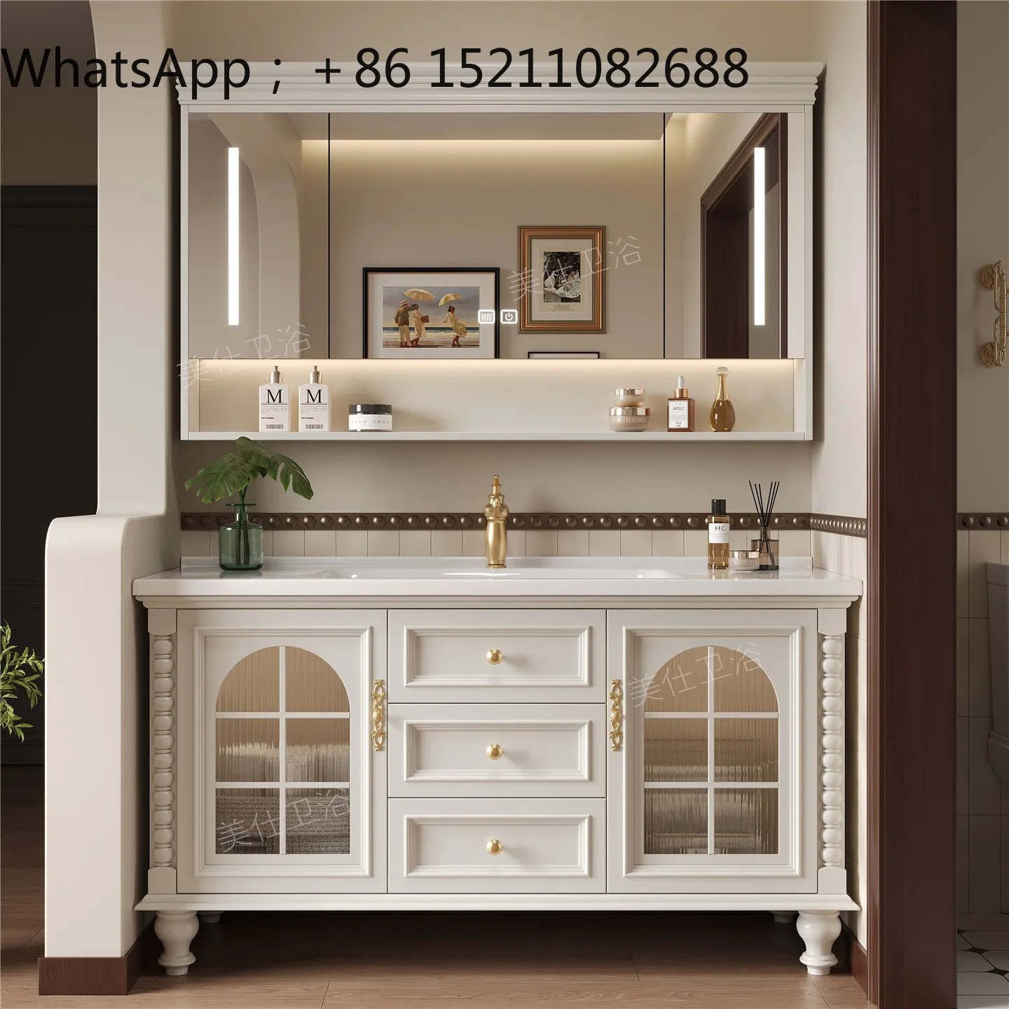 LLY oak bathroom cabinet combination rock slab seamless ceramic integrated basin washbasin washbasin bathroom cabinet