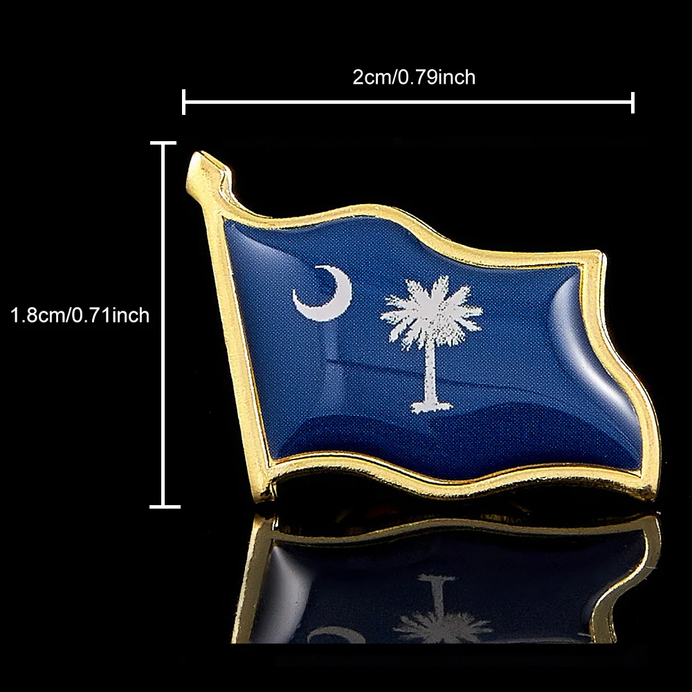 USA State of South Carolina Coloried Enamel Badge Metal Flag Lapel Pin Brooches Lapel Jewelry Gifts