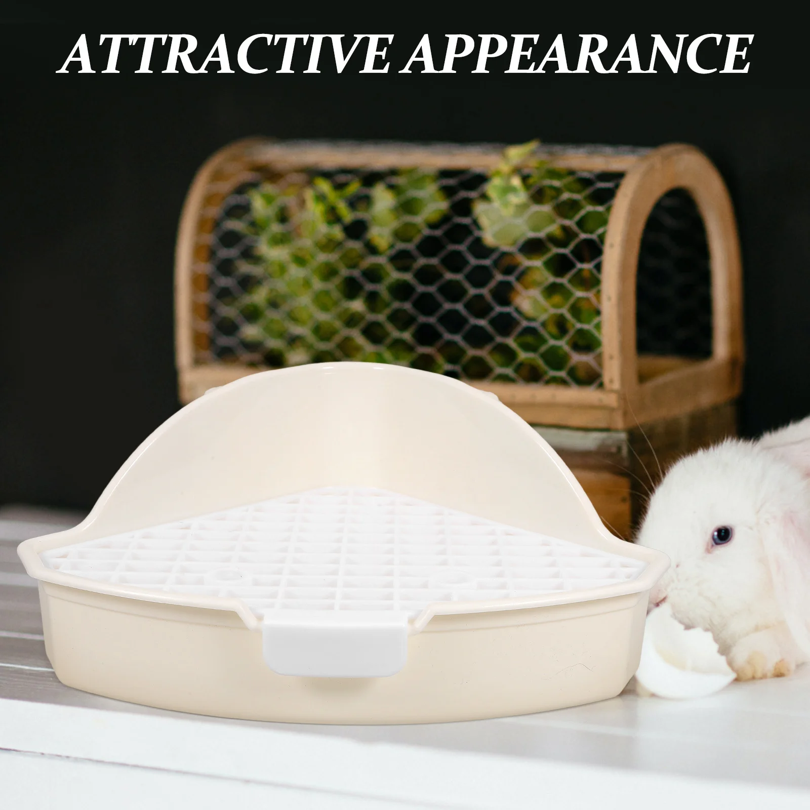 

Small Animal Triangle Rabbit Litter Box Plastic Corner Pet Toilet Bunny Potty Pan Indoor Training Aid Bunny Toilet