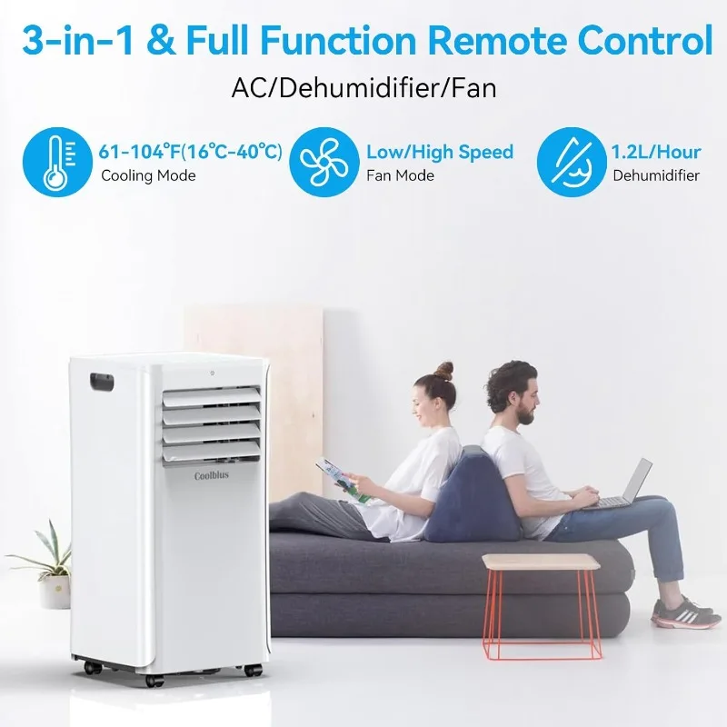 12000 BTU Portable Air Conditioners Cool Up to 550 Sq.Ft,3-in-1 AC Unit with Remote Control/LED Display
