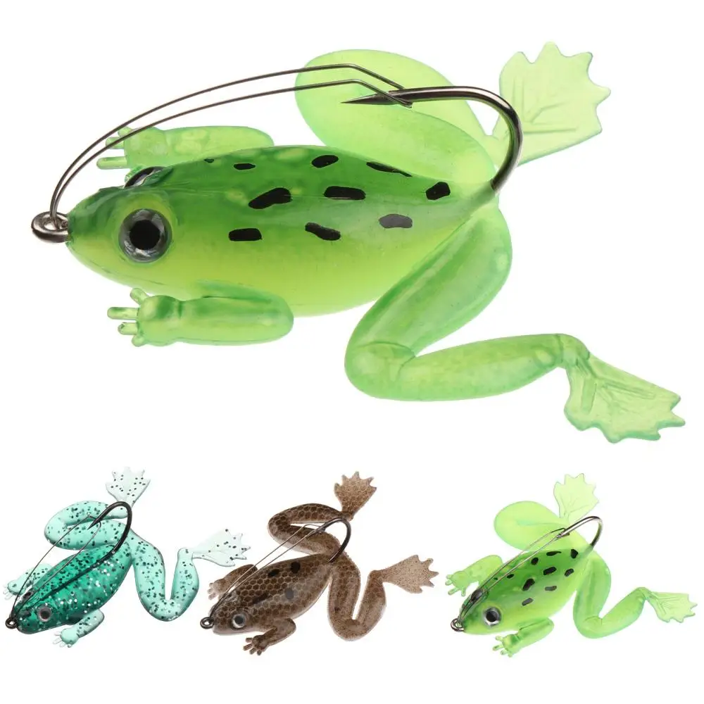 

5.2g/6cm Durable Lifelike Artificial New Bass Bait Rubber Frog Soft Fishing Lures Spinner Sinking