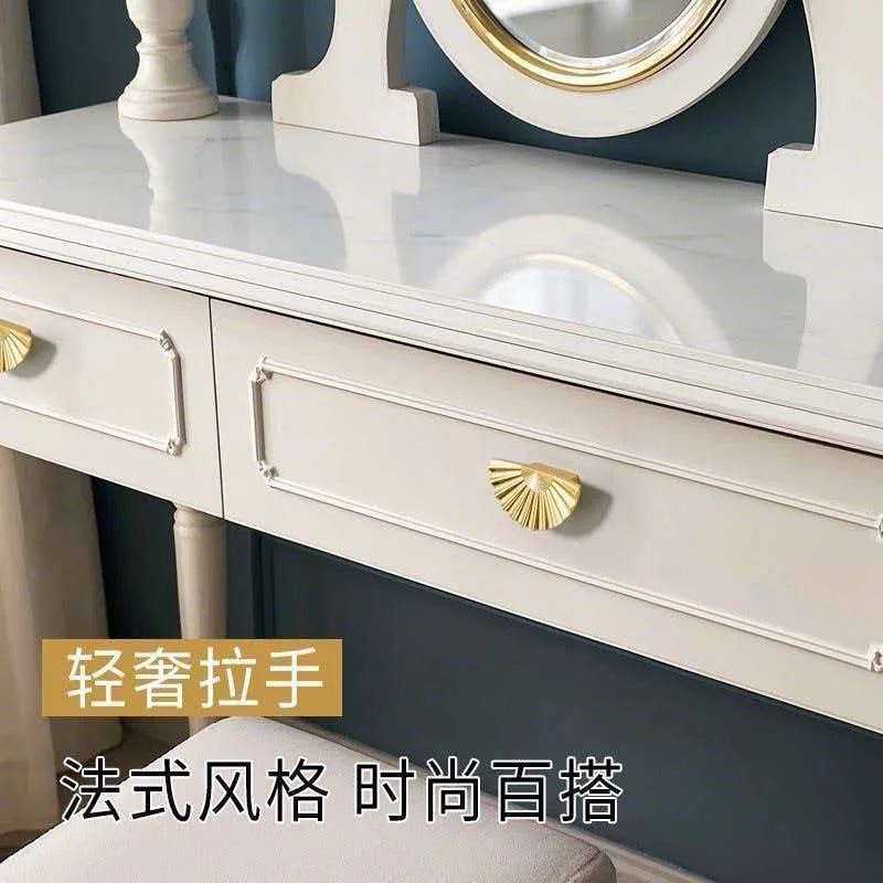 2pcs French Gold Cabinet Pulls Solid Drawer Knobs Furniture Handles for Home Kitchen Wardrobe Cupboard Pulls Decor
