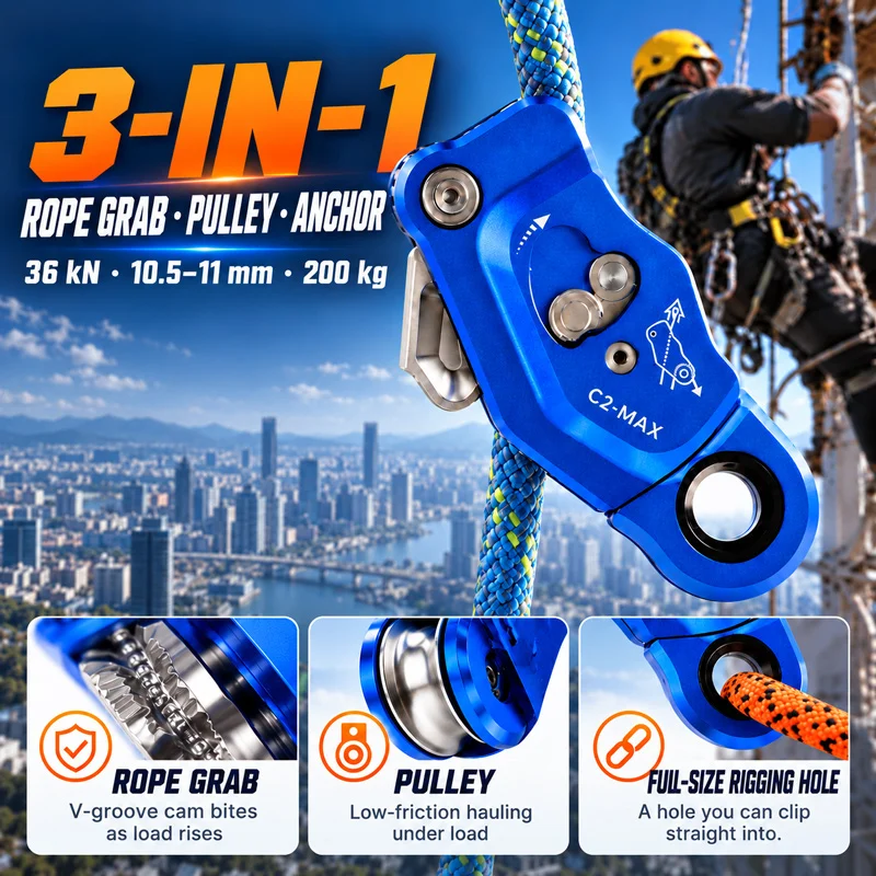 Riggers Guide Rope C2-Max Rescue Rigging Fall Arrest Rope Grab Pulley Climbing Grab ...