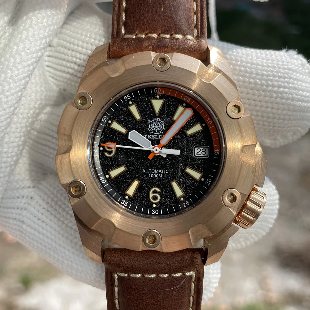 STEELDIVE SD1942S CUSN8 Bronze Mechanical Dive Watch Sapphire Crystal Swiss Luminous 1000M Waterproof Watch For Men Screw Bezel