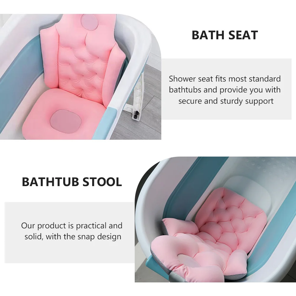 

AntiSlip Mesh Pad Adult Bathtub Safety Seat Portable Elderly Bath Cushion Tub Pillow Neck Back Support Spa Bathtub