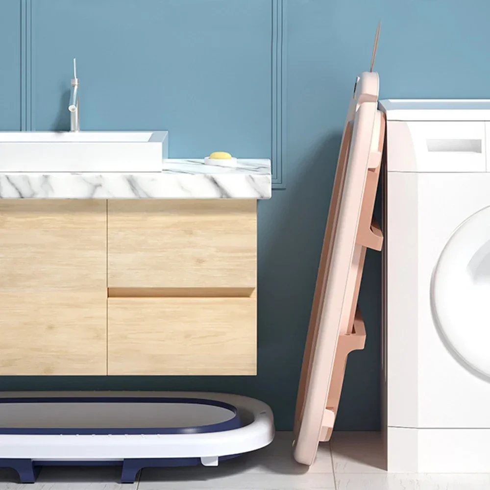 Bañera de silicona plegable con temperatura en tiempo Real para bebé, cubo para baño de pies antideslizante, baño plegable con Sensor de temperatura