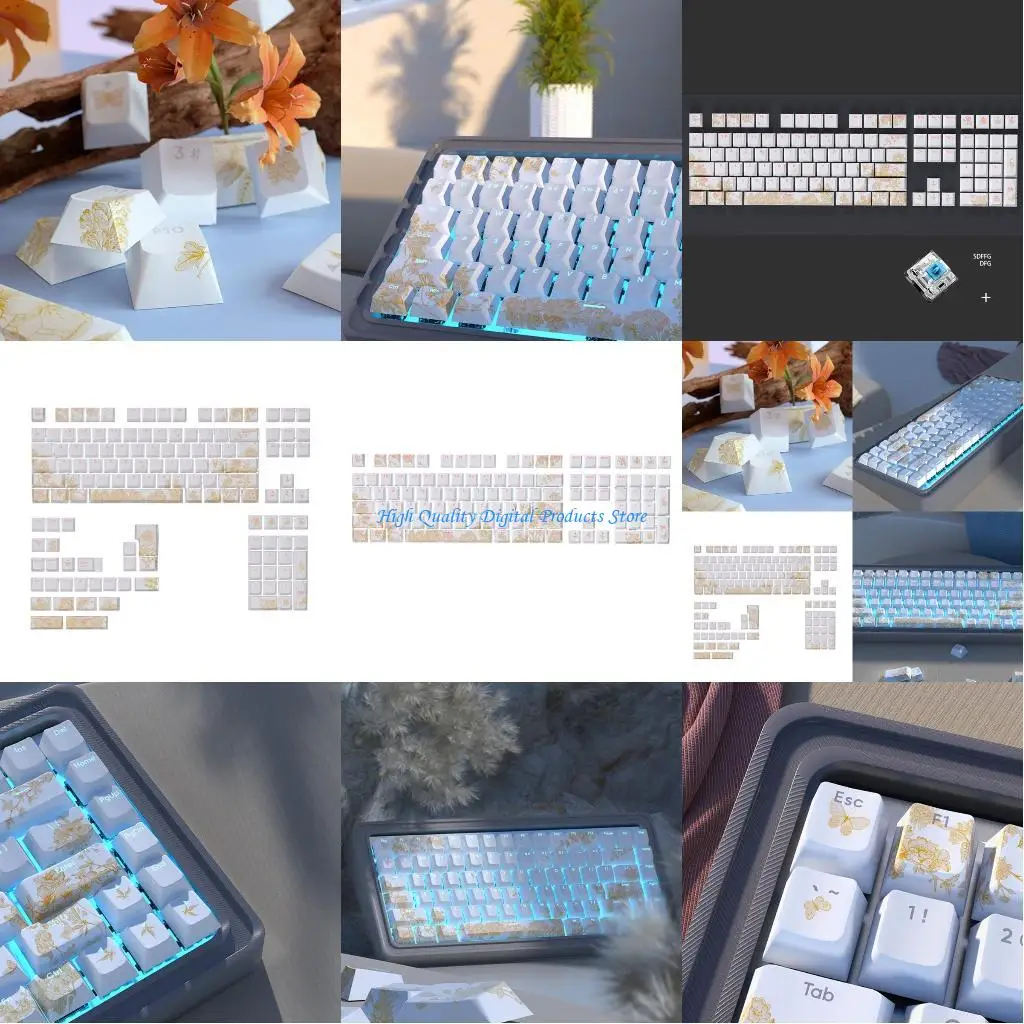 

U2JE 135Key PBT Колпачки для клавиш Сублимация OEMProfile Колпачки для механических клавиатур 61 75 104 108 Не легко печать