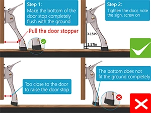 توقف الباب، إيقاف الباب، ارتفاع الفولاذ المقاوم للصدأ، طرف مطاطي قابل للتعديل، سدادة باب برونزية عتيقة، سدادة باب كيك داون