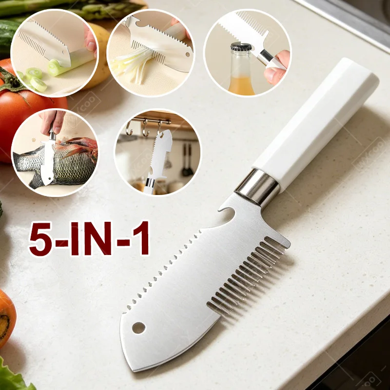 5-in-1 Kitchen Peeler Bottle Opener Cutter Vegetable Peeler Household Peeling Knife Fruit Kitchen Tools with Plastic Handle