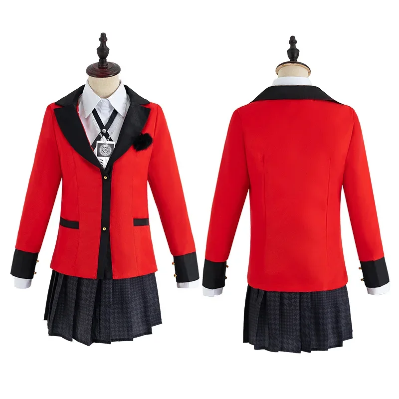 Kakegurui Jabami Yumeko Cosplay Kostüm Halloween Sayaka zwanghaften Spieler Anime Schulmädchen Falten rock Uniform vollen Satz