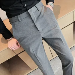 Men Solid Boutique Suits Pants Male Formal Wear Wedding Dress Trousers Quality Men British Style Business Casual Suit Pants 42