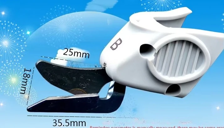 Przemysłowe nożyce elektryczne do cięcia dywanów, plastików i innych materiałów.