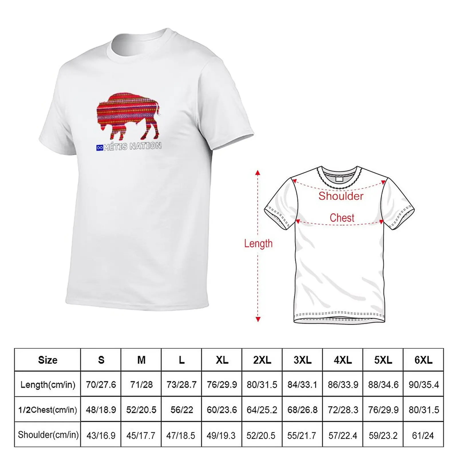 New Metis Nation Buffalo Sash T-Shirt t shirt man kawaii clothes Blouse men clothing