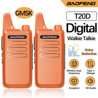 2/4PCS Baofeng BF-T20D Mini Walkie Talkie Portable UHF Type-C Charging GMSK Digital Analog Two Way Radio For BF-888S Hunting