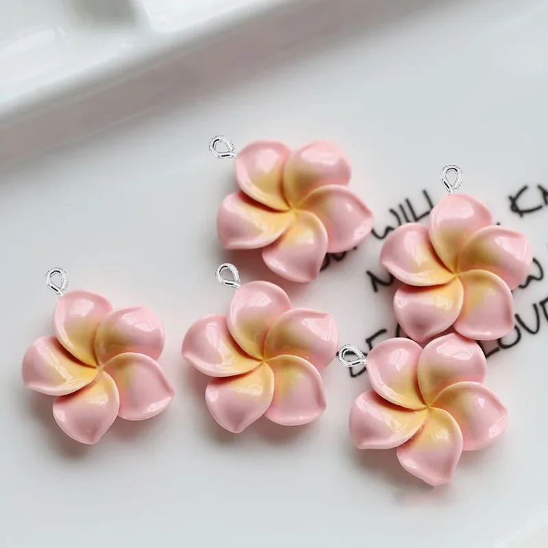 10Pcs/lot Kawaii Flower Resin Charms for Earring Bracelet Necklace Accessories DIY Pendant Jewelry Making Findings Crafts 23mm