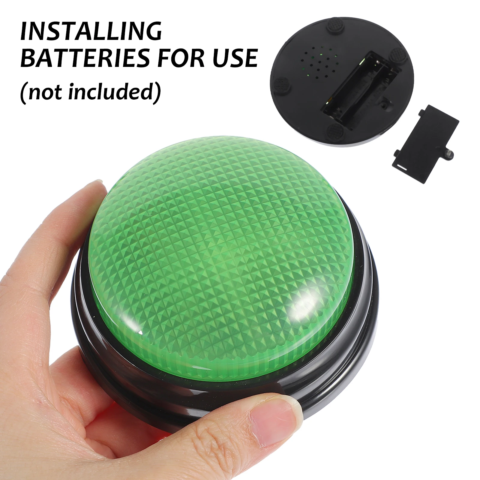 Giocattolo con pulsante sonoro e luminoso da 4 pezzi con materiale plastico per forniture di giochi per feste, cicalini per risposte in classe, scherzo divertente