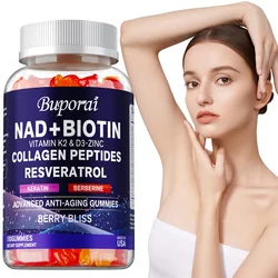 NAD+, Resveratrol, Berberine, & Biotin Anti-Aging Gummies - Supports Cellular Energy & Repair,Vitality, Healthy Aging,Metabolism