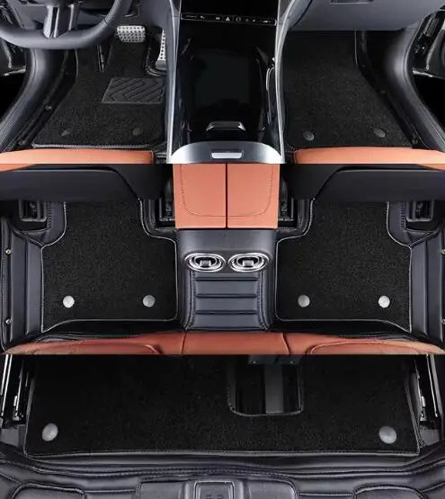 

Custom special car floor mats for Mercedes Benz GLS 350 400 450 500 X166 2019-2016 7 seats waterproof rugs double layers carpets