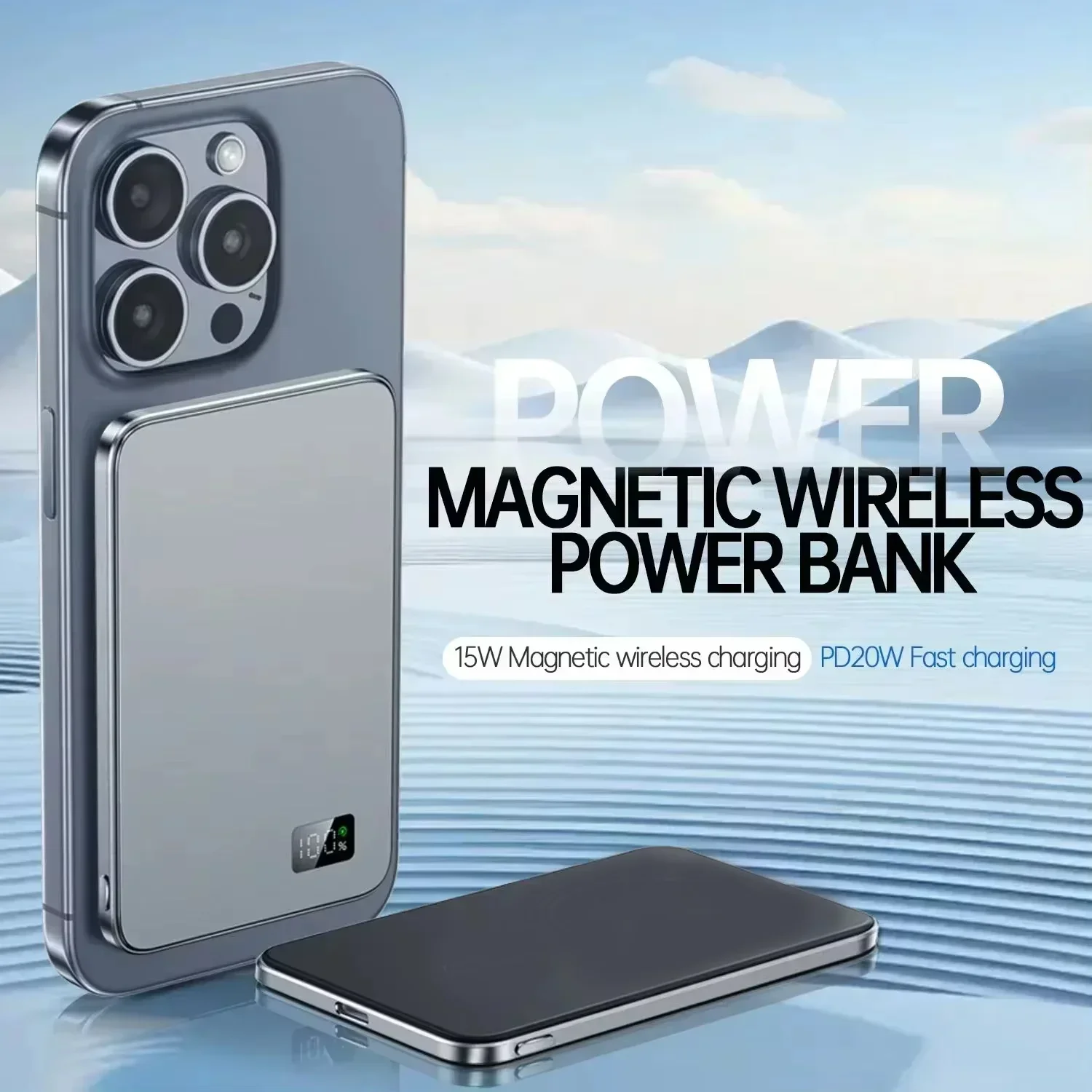 Lenovo Super Magnetic Wireless 보조배터리 500000mAh Power Bank for Magsafe PD22.5W Fast Charging External Battery For iPhone Samsung view 5