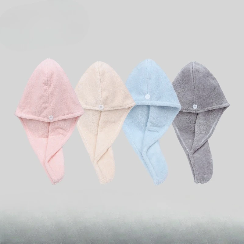Cross-border Hair Drying Cap, Quick-Drying and Water-Absorbing Korean-Style Coral Fleece Towel Headwrap, Gentle on Hair
