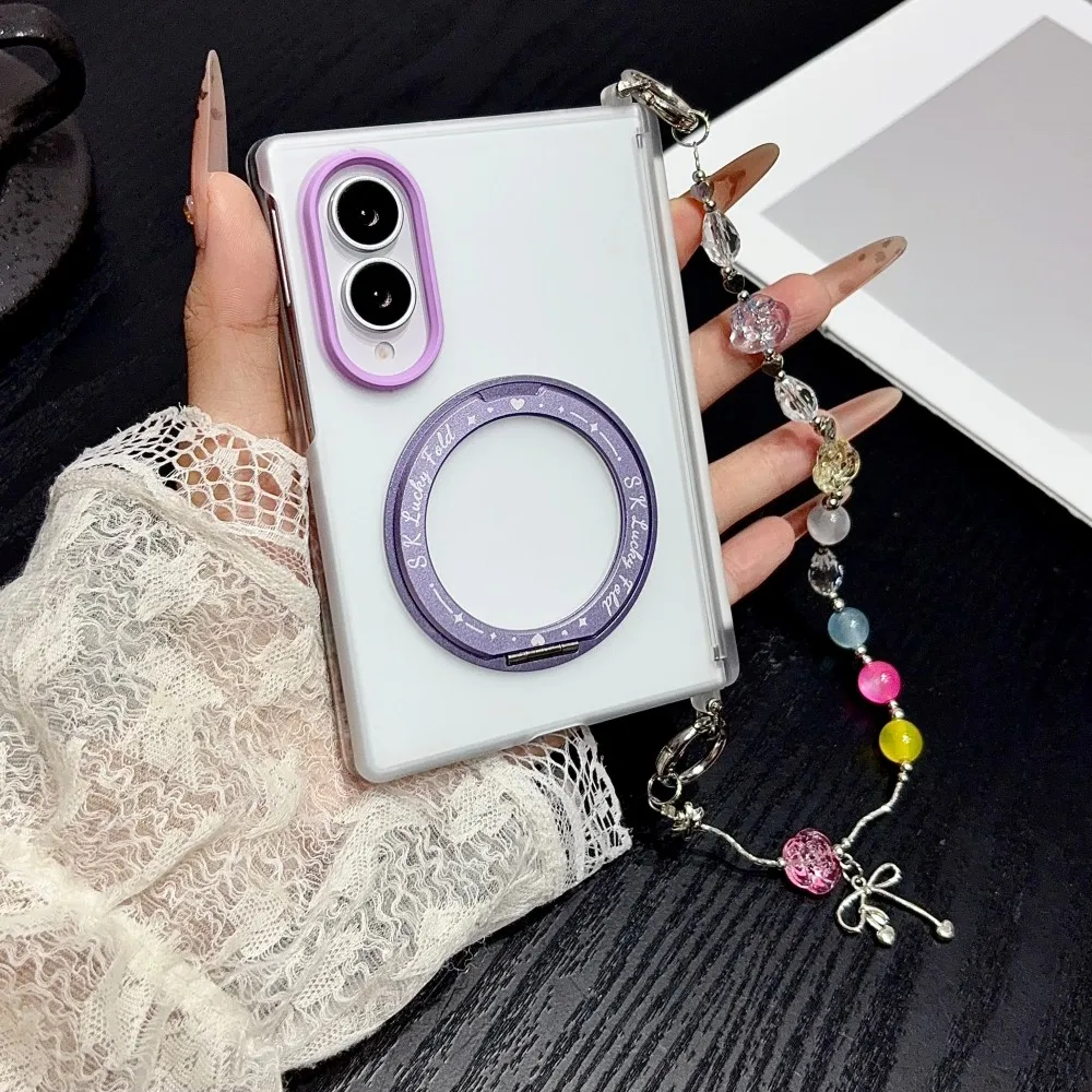 For Samsung Galaxy Z Fold 8 Case Hard PC transparent Ring Stand Magnetic Protective Back Cover Case For Z Fold 8 Phone Shell