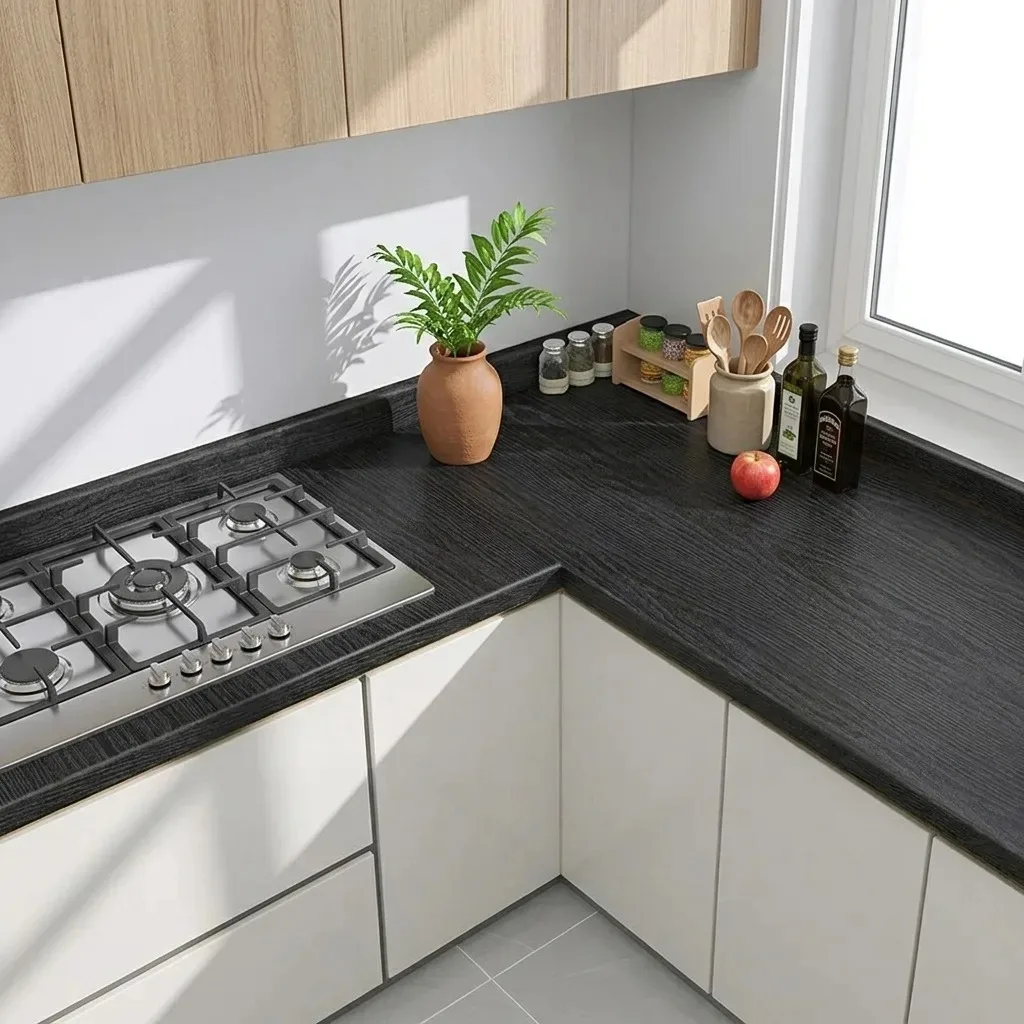 55cm Wide Wood Grain Self-Adhesive Sticker High-Quality Wallpaper for Kitchen Countertops Cabinets Tables Wall Renovation Decor