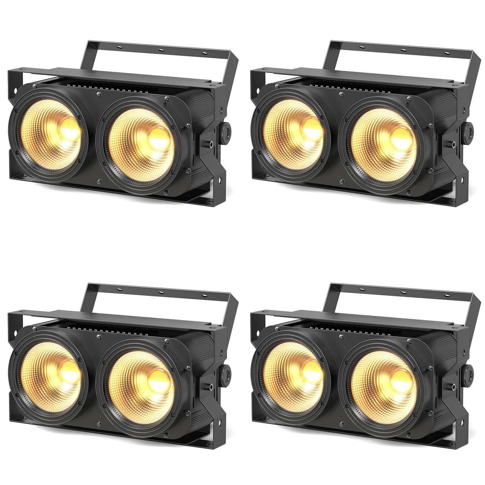 U'King 4PCS 200W LED 2IN1 COB Par Light DMX Cool&Warm White Lighting Stage Light 2 Eyes LED Blinder Light for DJ Party Wedding