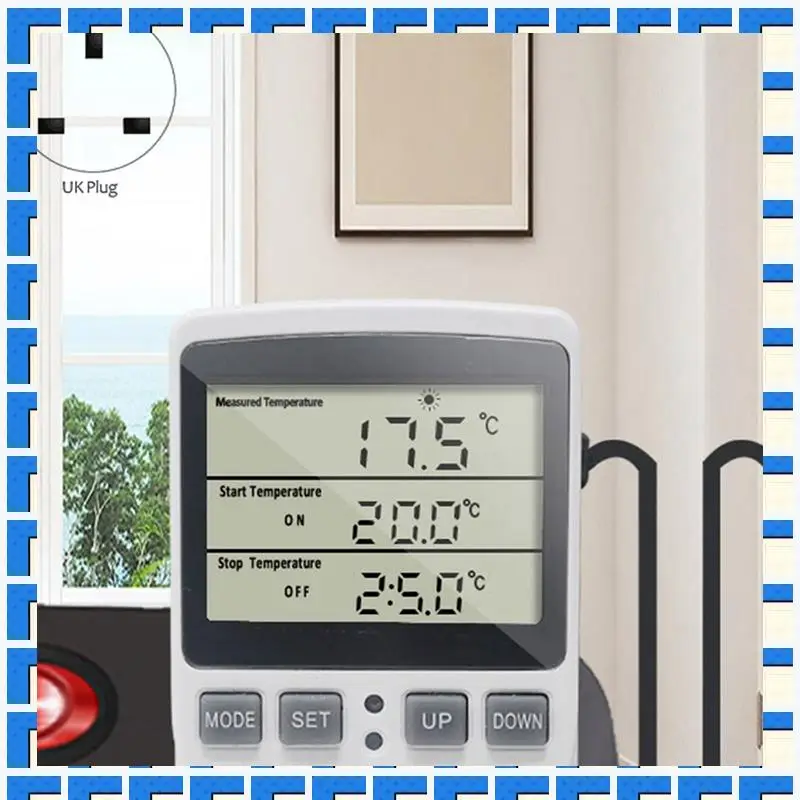 ABNG 4X цифровой регулятор температуры, термостат, розетка, вилка, таймер отопления, охлаждения для домашней теплицы, британская вилка