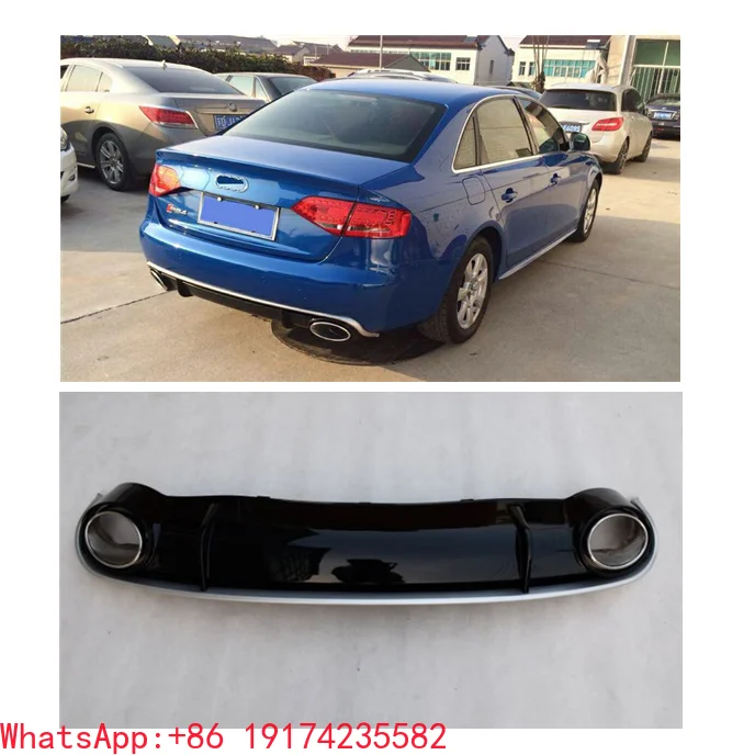 

2008-2011 RS4 Black Diffuser with Tailpipe Fit for Aud A4 S4 Sedan Sport Change RS4 Rear Diffuser
