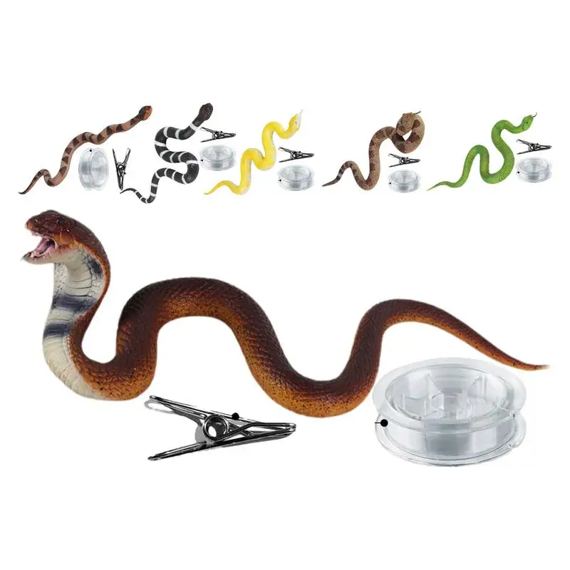 

Snake Pranks For Adults Silicone Fake Snake Toy Simulation Snake Prank Props With String And Clip Vivid Movement Halloween Decor