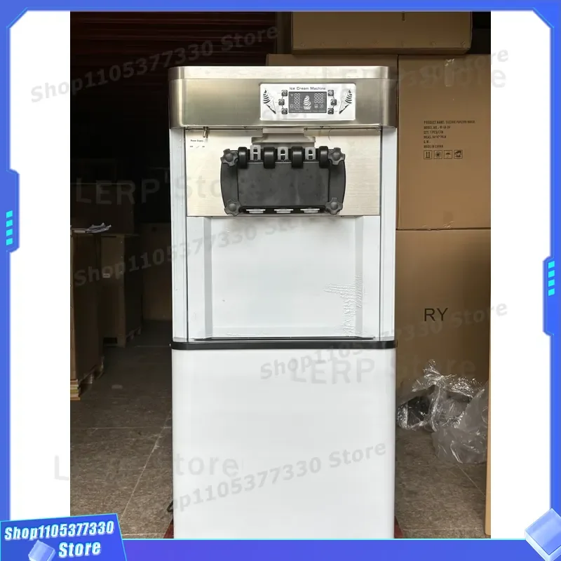 Commercial Stainless Steel Soft Ice Cream Maker Electric Automatic Machine for Hotel Restaurant Food Store High Efficiency