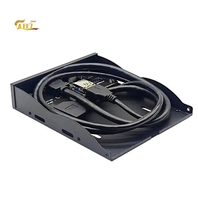 

Передняя панель AEE7-USB 3.0 для ПК, 1 порт USB3.0 + 1 порт USB3.1 Type-C Адаптер-концентратор VL162, чип USB3.2 Gen1 5 ГБ для дискеты 3,5 дюйма