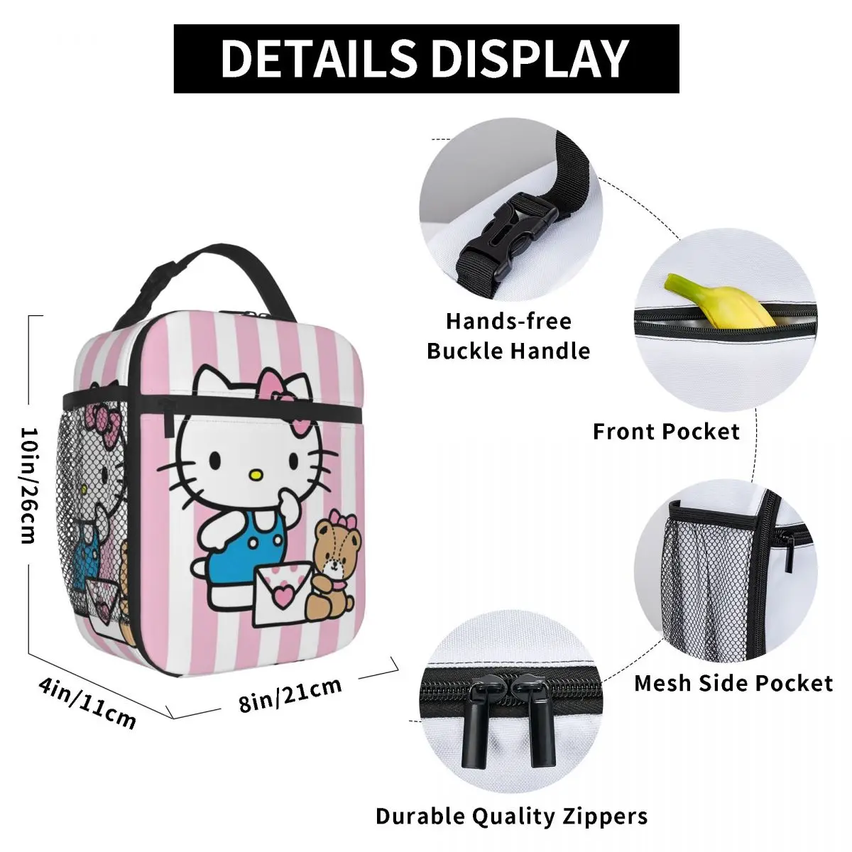 Hello Kitty ha ricevuto la borsa per il pranzo isolata con lettera borsa per il pranzo portatile borsa per il pranzo borsa per il pranzo borsa per