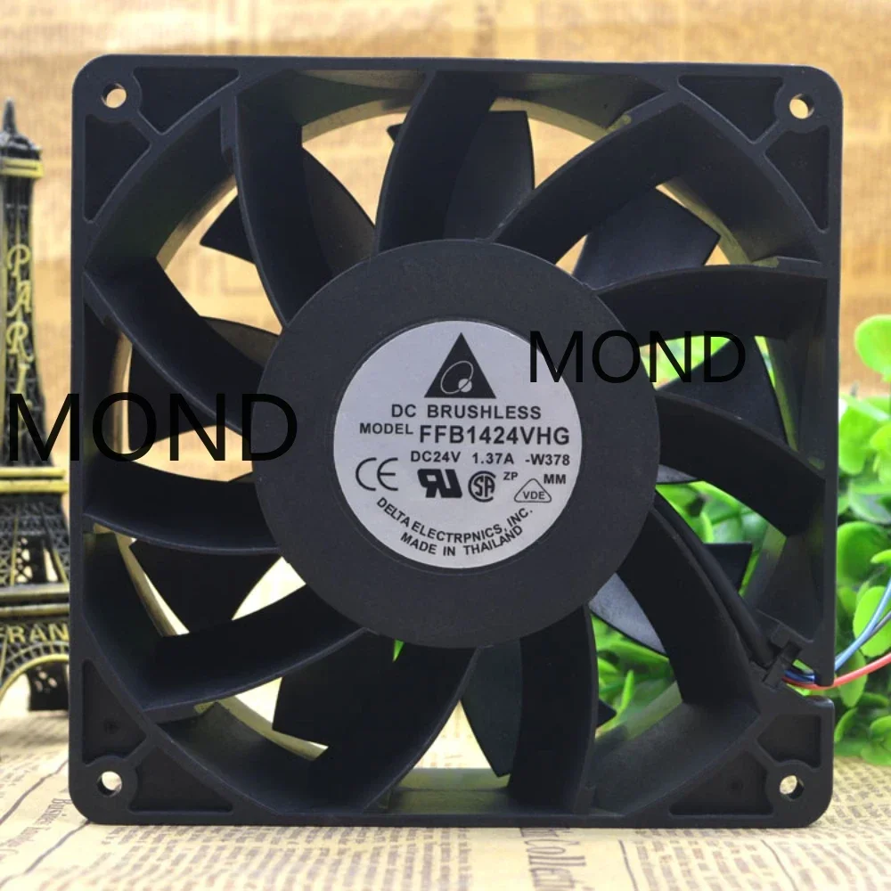 FFB1424VHG Delta Cooling Fan 14050 14CM 24V 1.37A  High Air Volume Violent Frequency Converter Server Fan