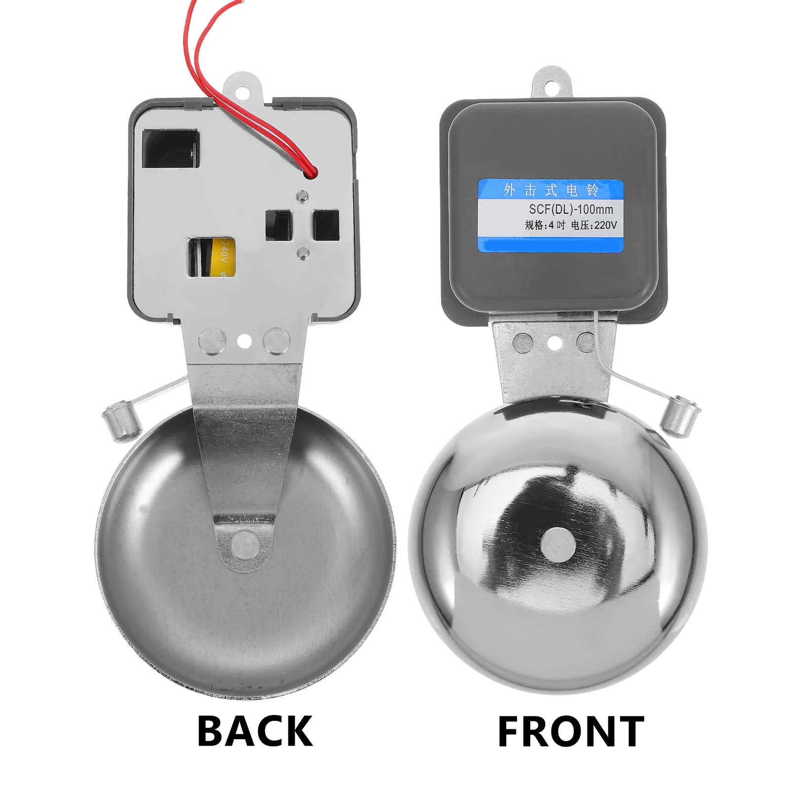 Automatic Electric Bell for Factory School Use Chrome Iron Build Loud Sound Signal Alert No Spark Ringing Bell for Large Area