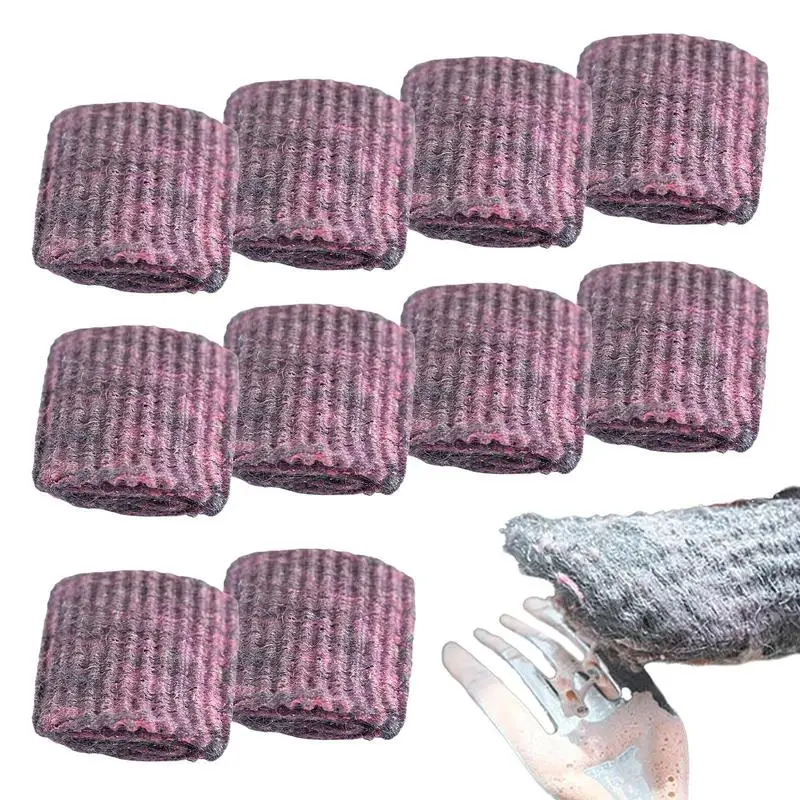 10Pcs /set Pre-Soaped PadsSteel Wool Cleaning Mats Dish Scrubbers Household Cleaning Sponges For Removing Tough Dirt Grease Oil